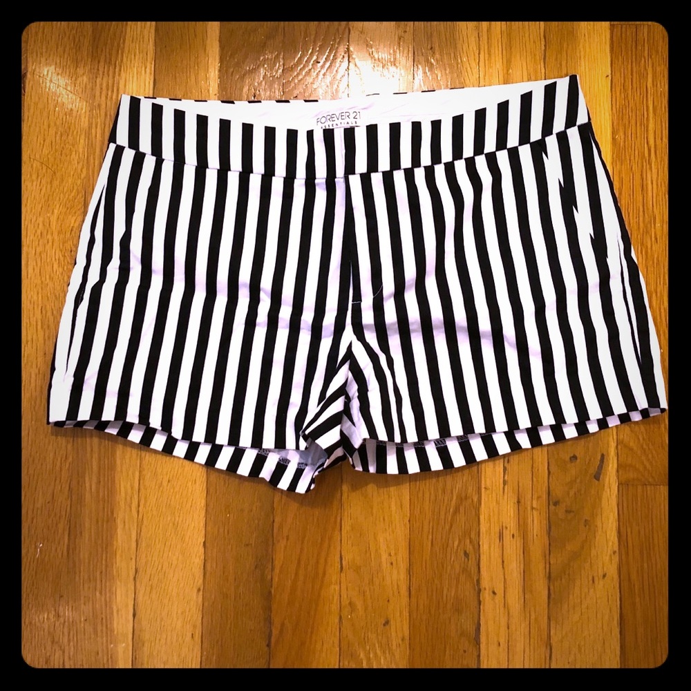 Black & White Striped Shorts